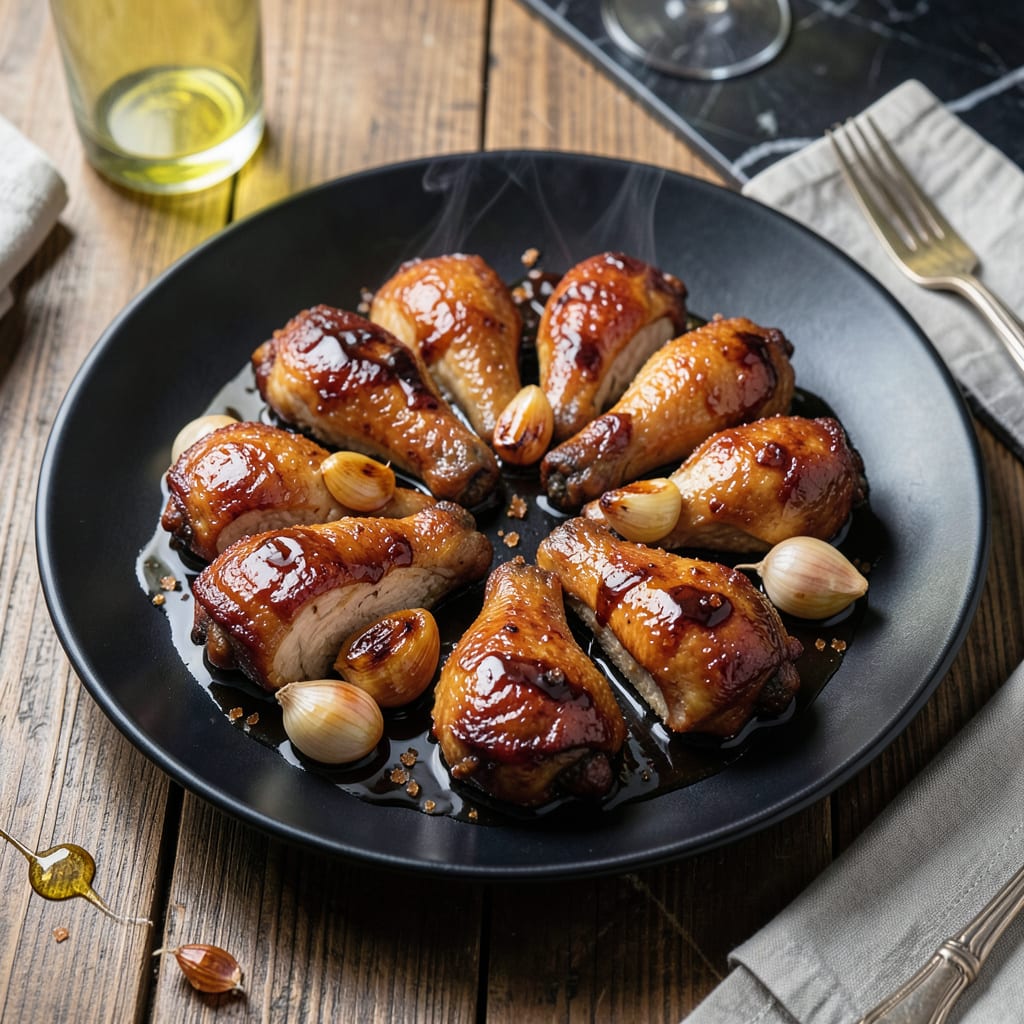 braised soya sauce chicken recipe illustration with key details