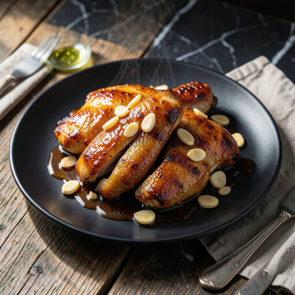 brown sugar and soy sauce chicken recipe illustration with key details