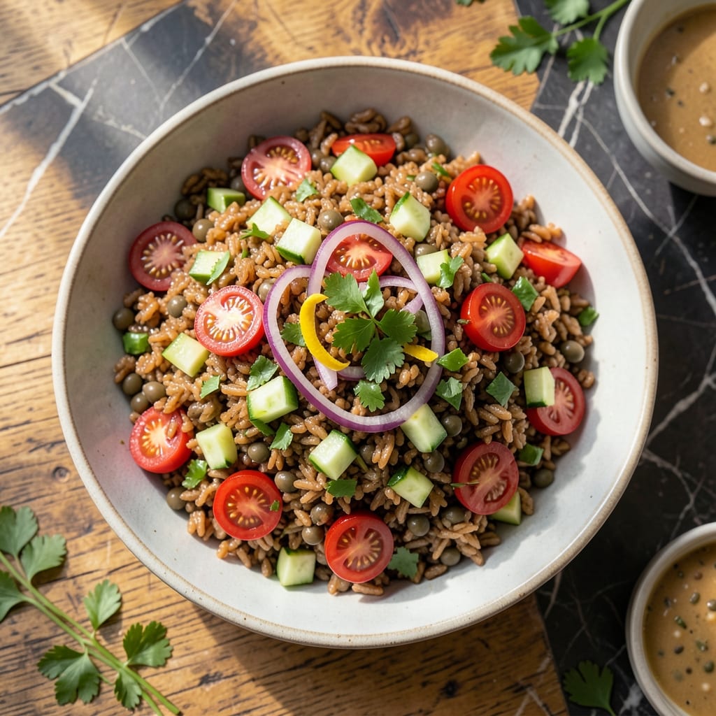 Brown Rice and Lentil Salad Recipe: Mediterranean Freshness in Every Forkful Brown Rice and Lentil Salad Recipe: Mediterranean Freshness in Every Forkful