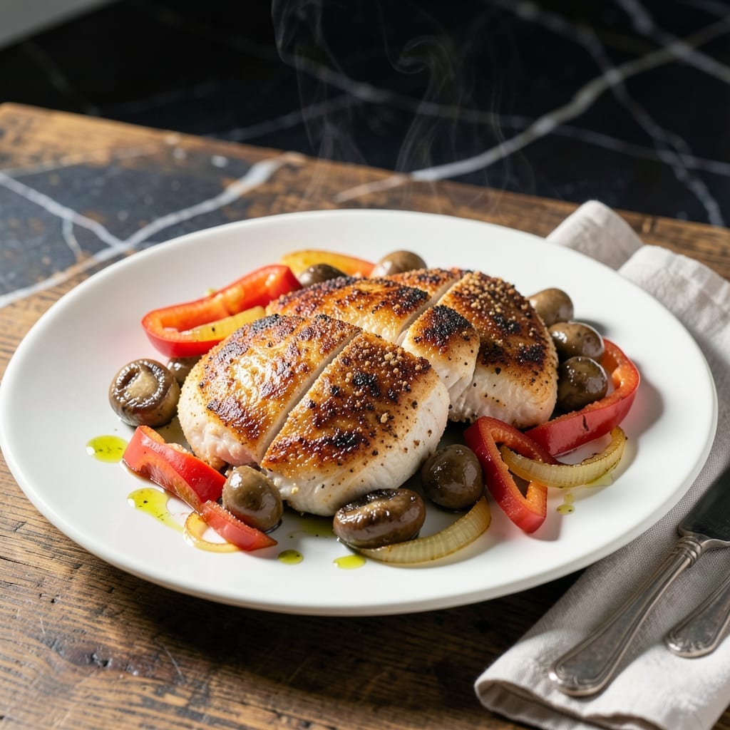 Company Chicken Recipe: Creamy Mushroom and Pepper Delight