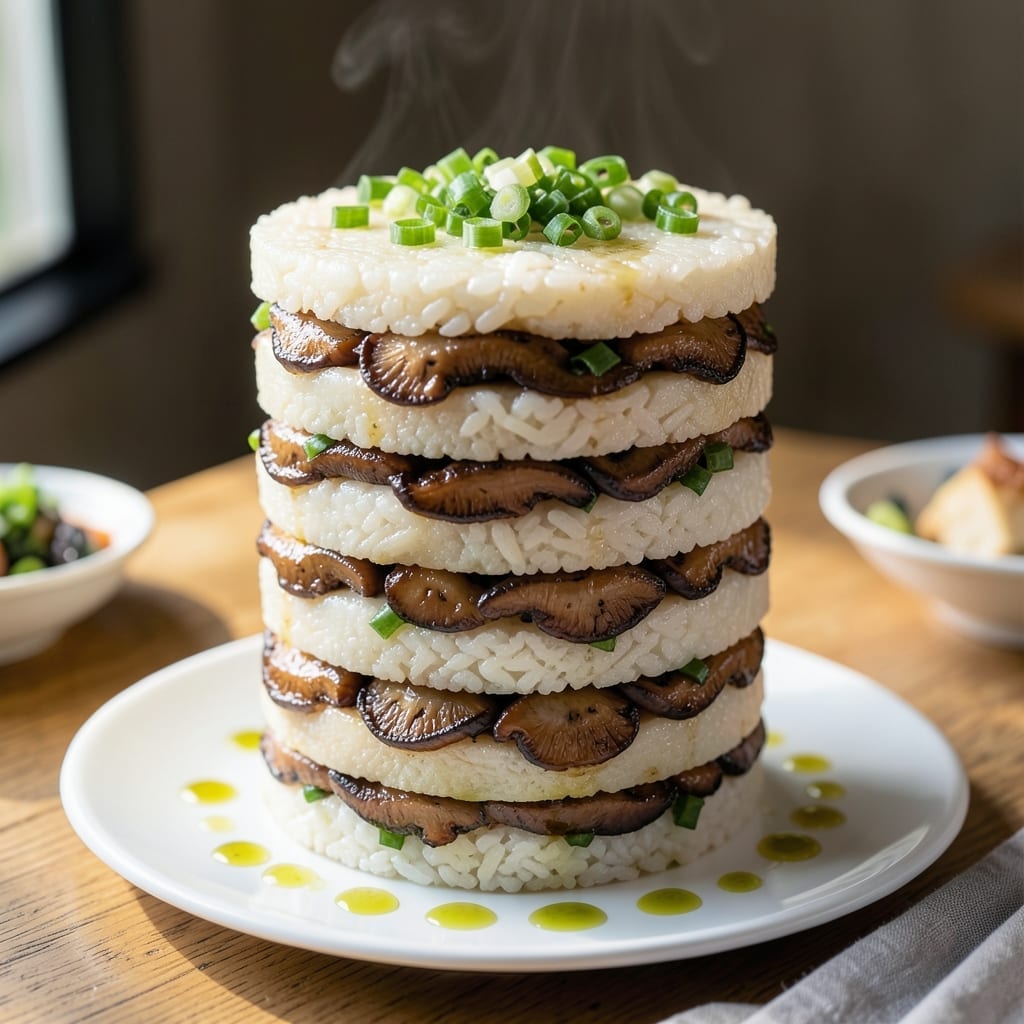 Layered Rice Cake Recipe: Savory Steamed Perfection in Layers Layered Rice Cake Recipe: Savory Steamed Perfection in Layers