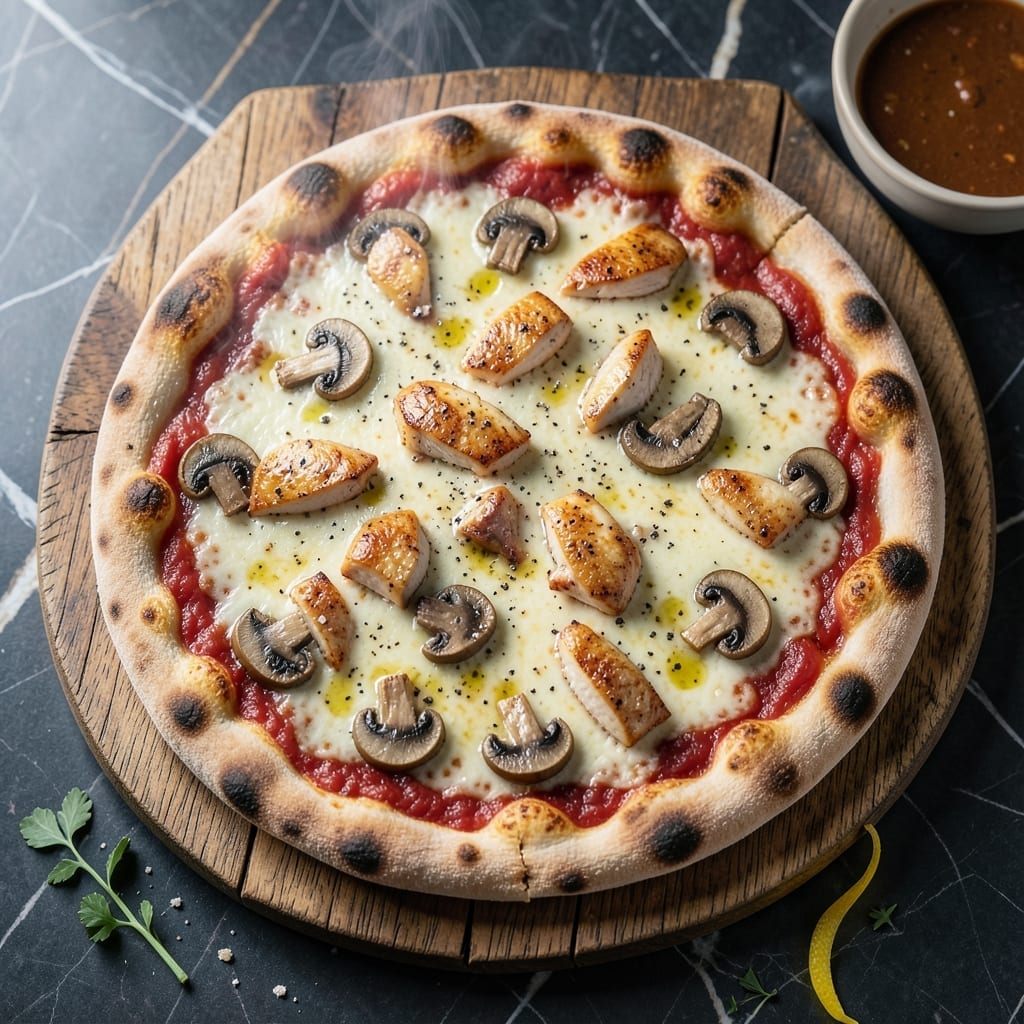 Chicken and Mushroom Pizza Recipe: Wood-Fired Flavor at Home Chicken and Mushroom Pizza Recipe: Wood-Fired Flavor at Home