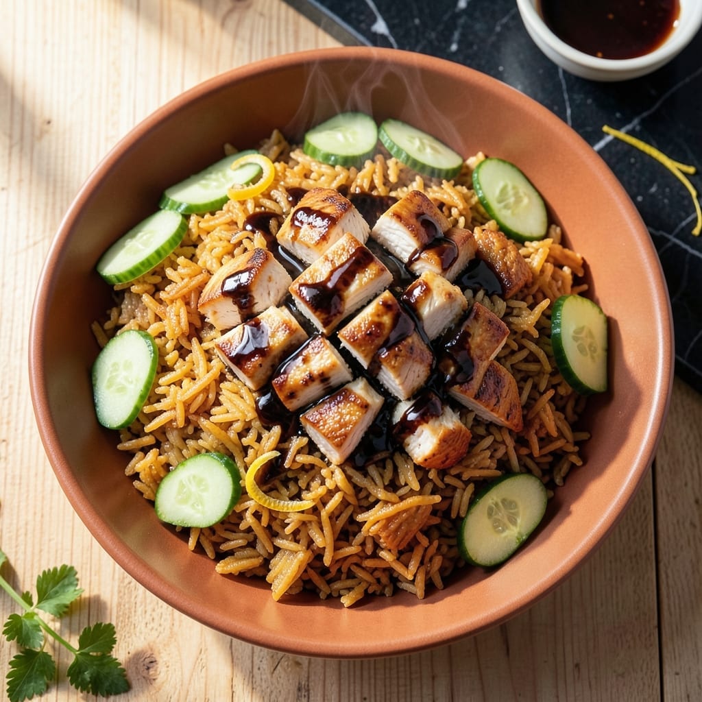 Crispy Rice Chicken and Cucumber Salad Recipe: Asian-Inspired Crunch in Every Bite