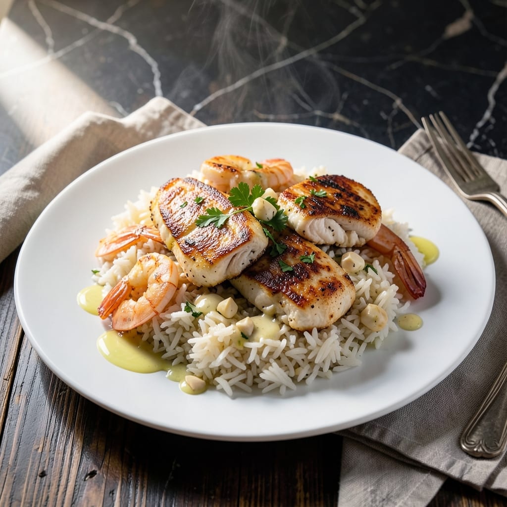 Chicken Scampi Creamy Garlic Rice Recipe: Buttery Shrimp and Rice in One Pan