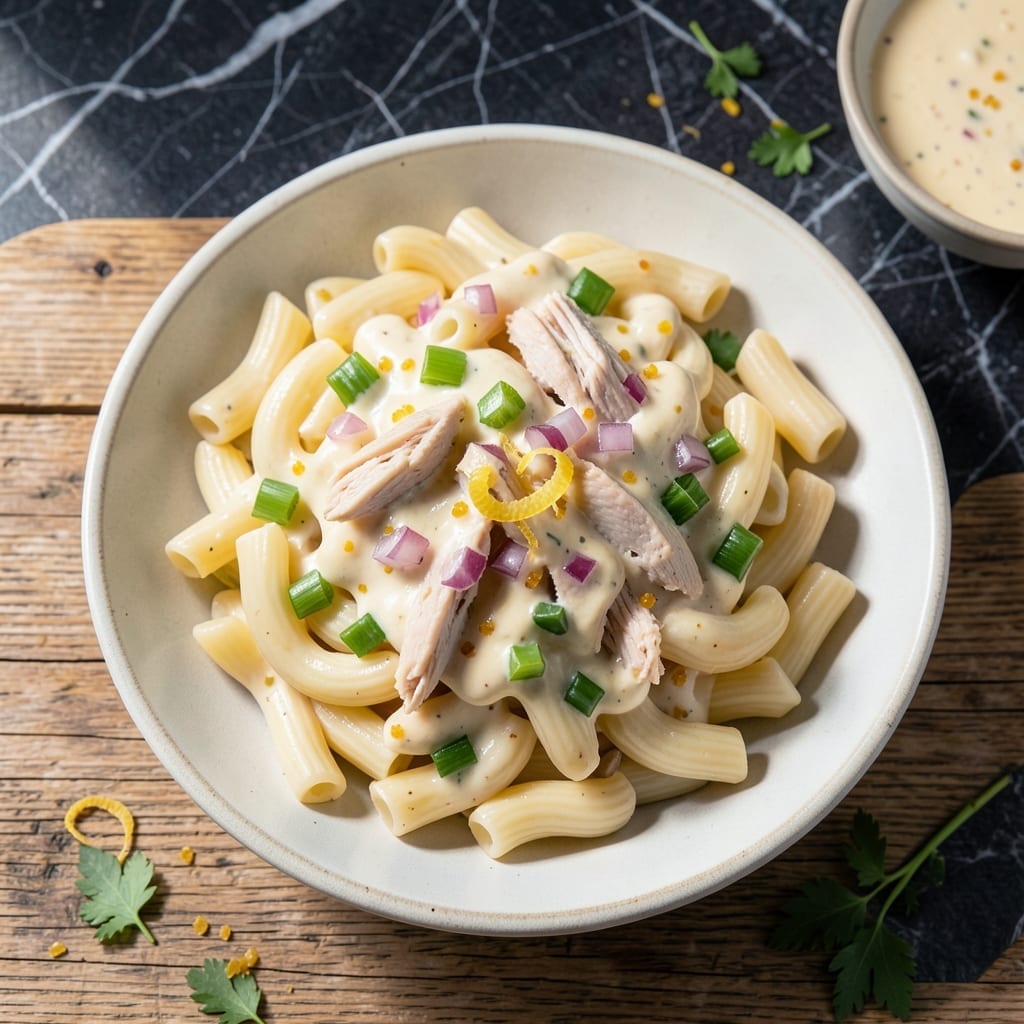 Chicken Pasta Mayonnaise Recipe: Creamy No-Cook Pasta Salad Chicken Pasta Mayonnaise Recipe: Creamy No-Cook Pasta Salad