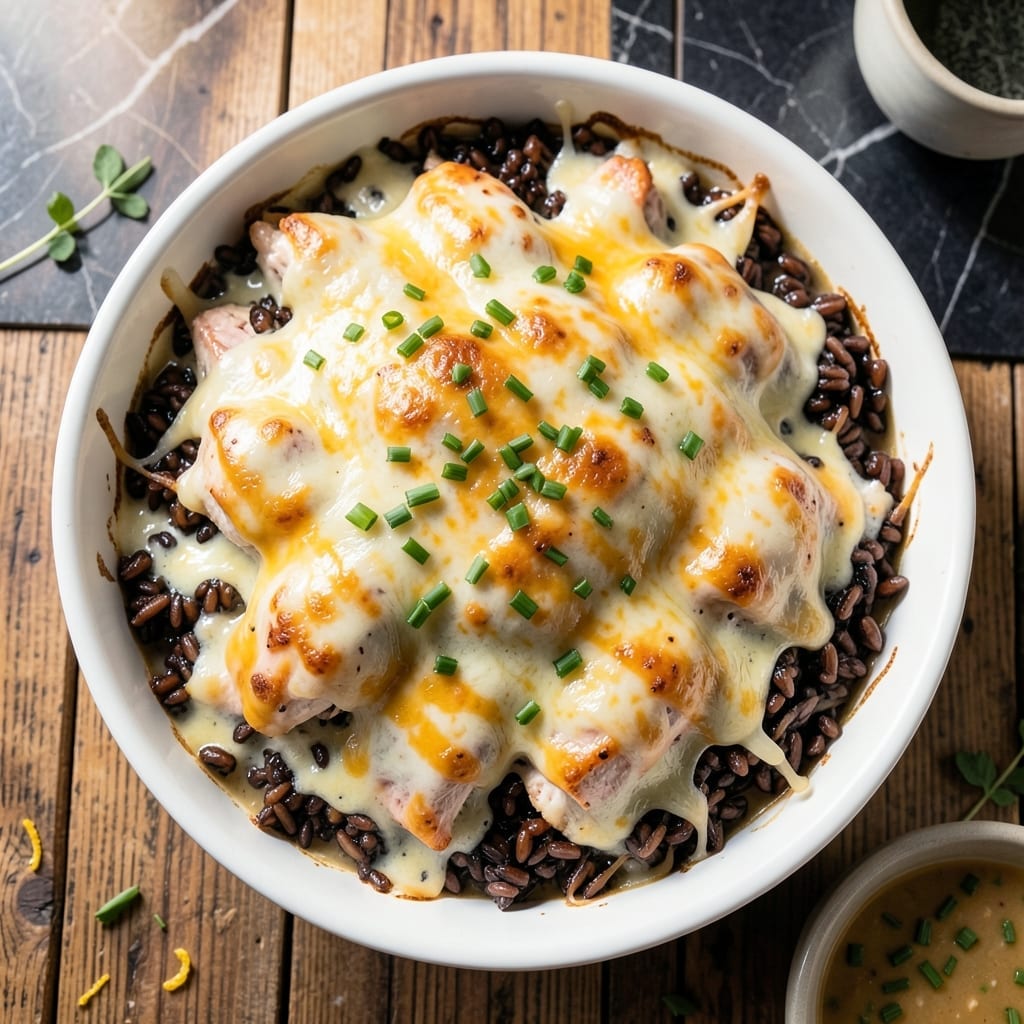 Cheesy Chicken and Wild Rice Casserole Recipe: Baked to Bubbly Cheese Perfection