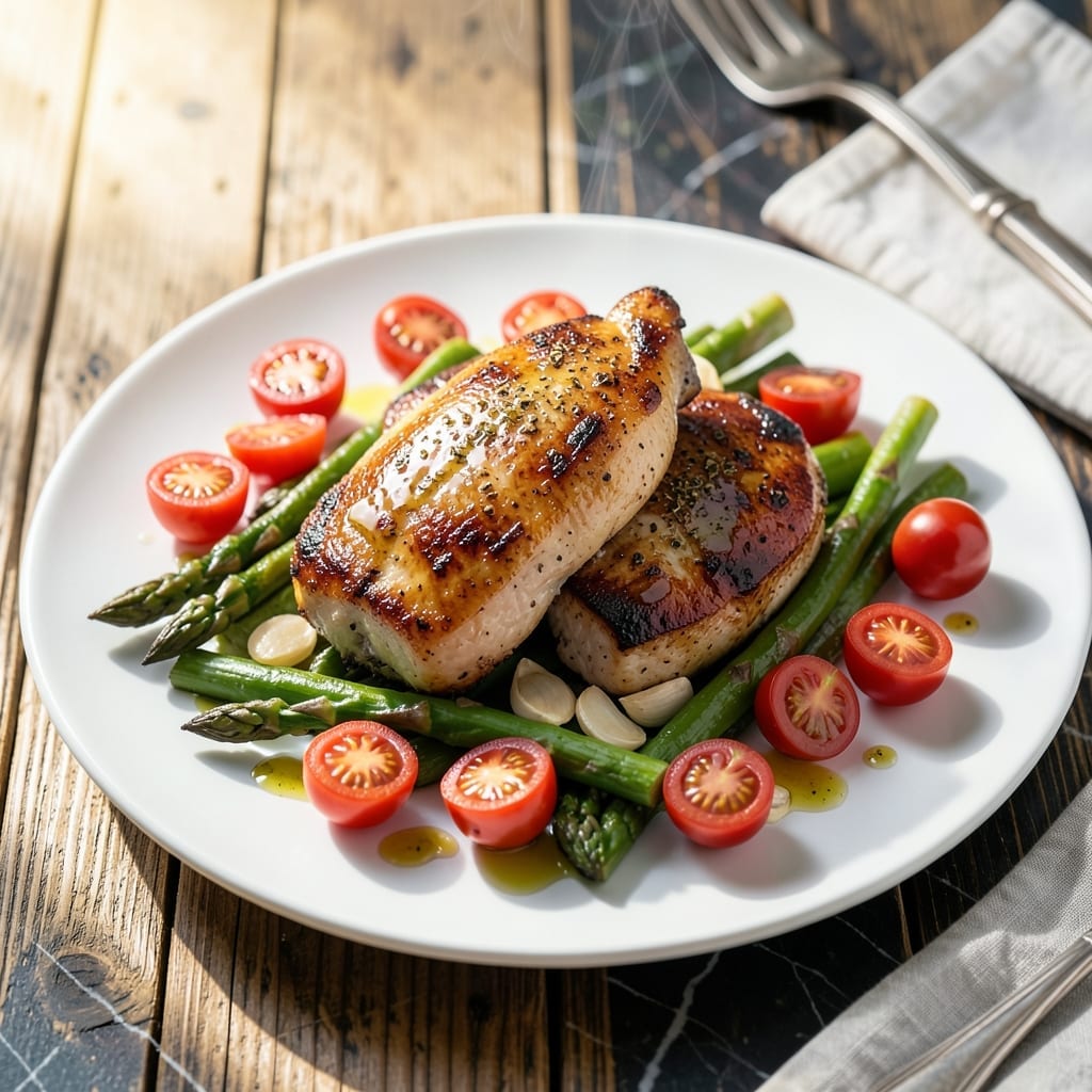 Chicken Asparagus Tomato Recipe: One-Pan Mediterranean Feast Chicken Asparagus Tomato Recipe: One-Pan Mediterranean Feast