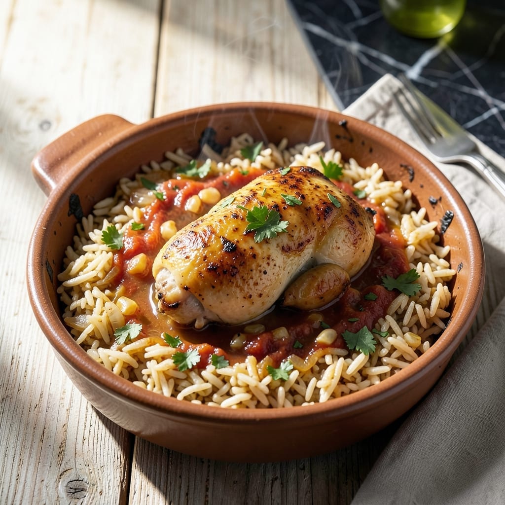 Baked Portuguese Chicken Rice Recipe: Spiced One-Pan Tradition