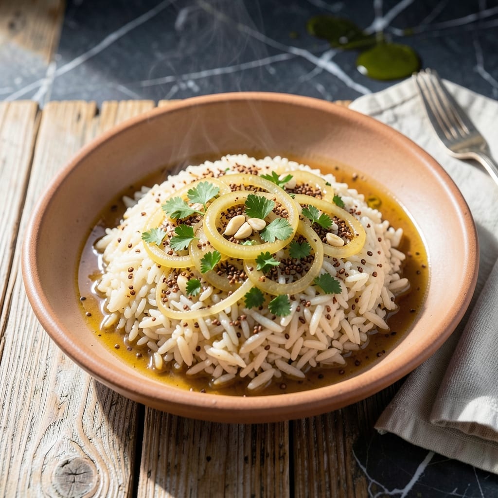 Albanian Rice Recipe: Fragrant Herbs and Golden Grains Albanian Rice Recipe: Fragrant Herbs and Golden Grains