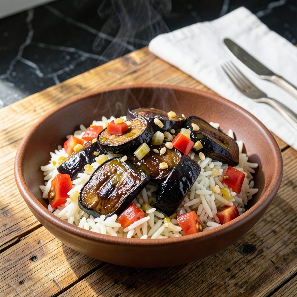 Aubergine Rice Recipe: Mediterranean-Style One-Pot Meal