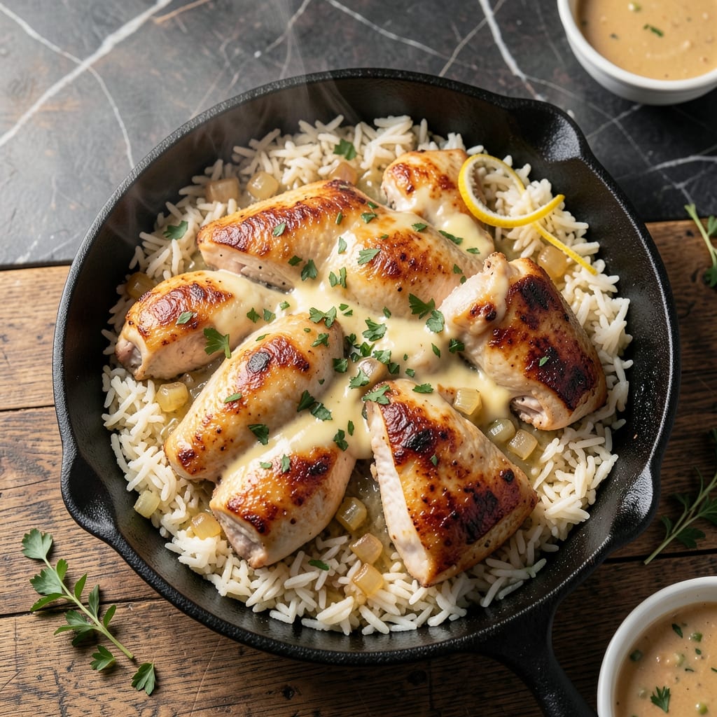 One Dish Chicken and Rice Casserole Recipe: Bake-And-Forget Family Feast