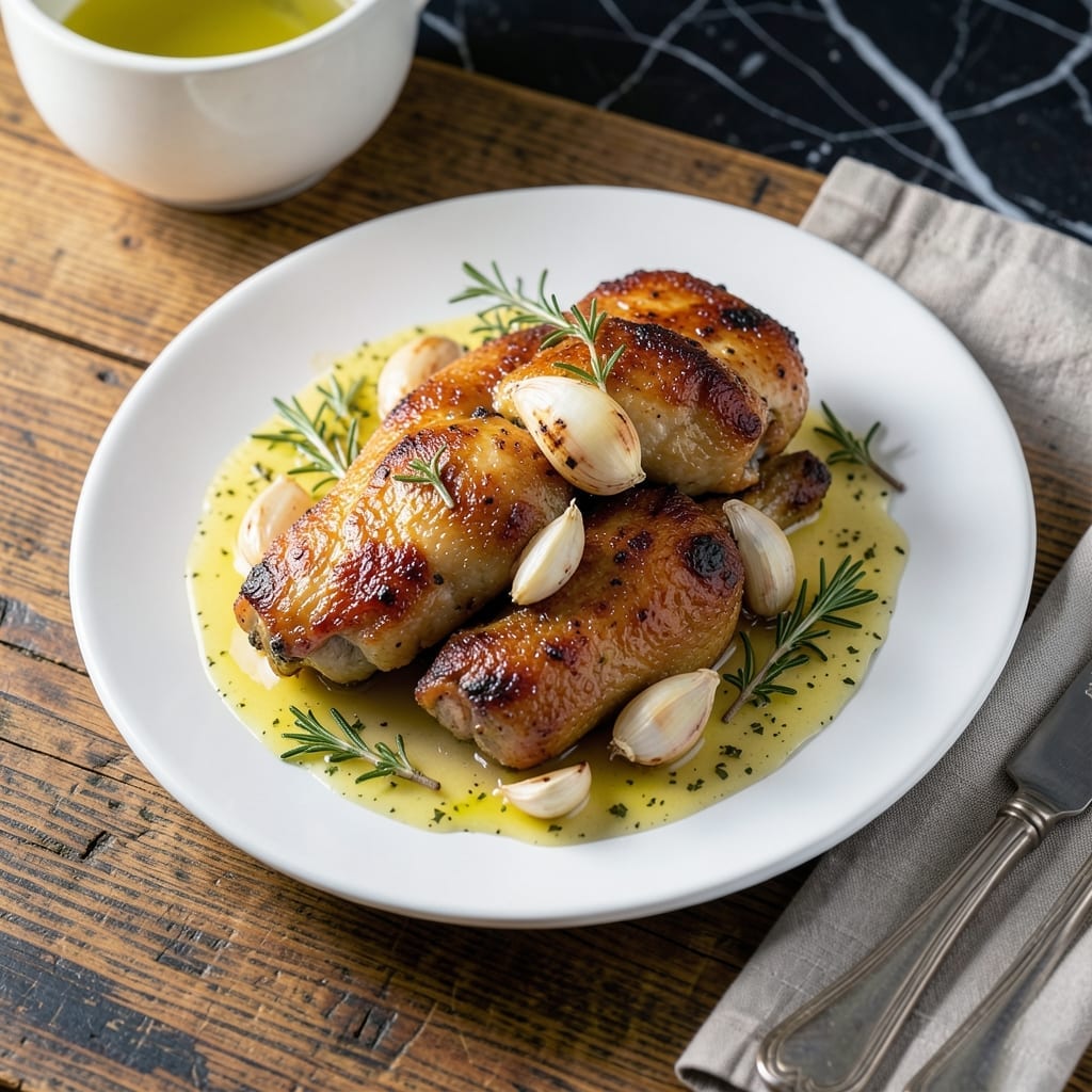 Garlic Chicken Recipe: Golden Crust With Herb-Infused Juices