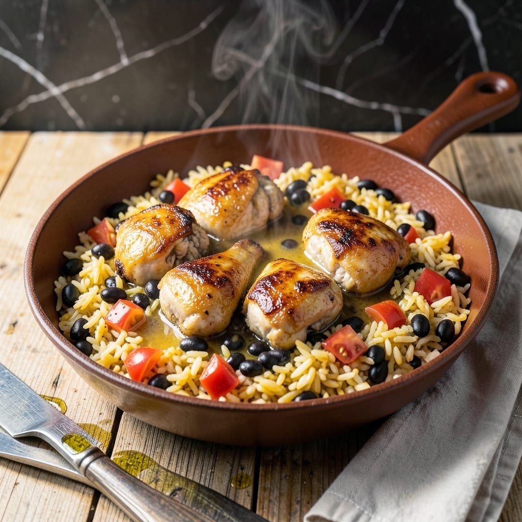 Mexican Rice, Beans and Chicken Recipe: Fiesta in a Skillet with Bold Flavors Mexican Rice, Beans and Chicken Recipe: Fiesta in a Skillet with Bold Flavors