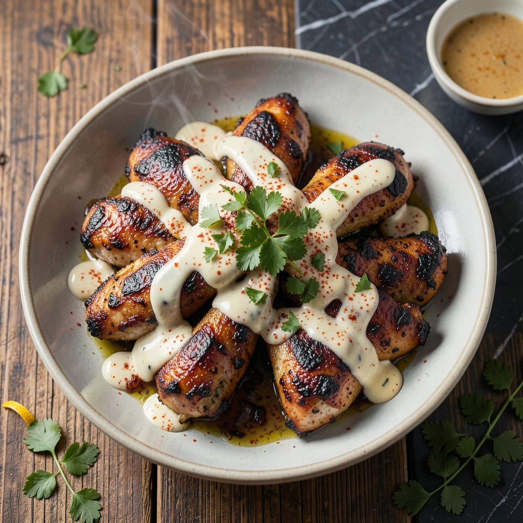 cajun grilled chicken with alabama white sauce recipe detailed visual guide