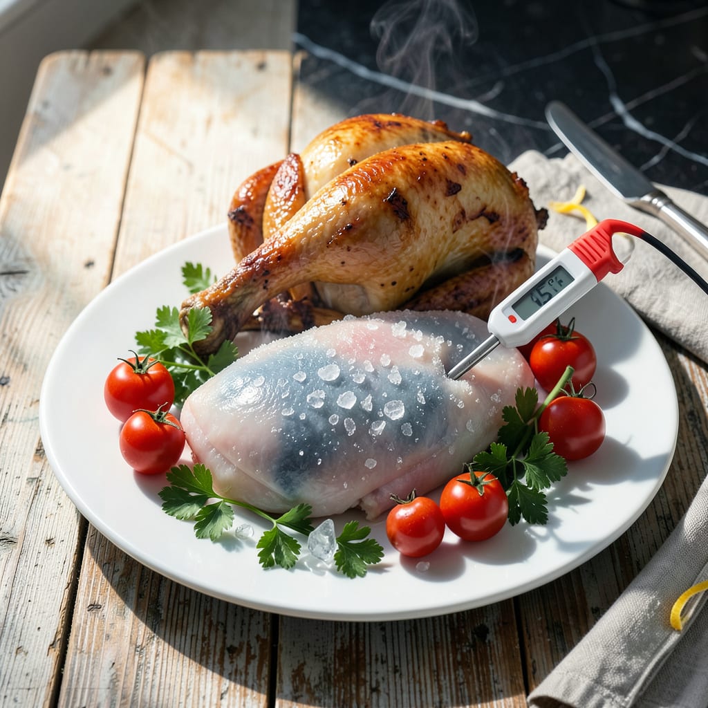 Visual representation of Can You Leave Frozen Chicken Out Overnight: USDA Safety Rules and Risks Explained