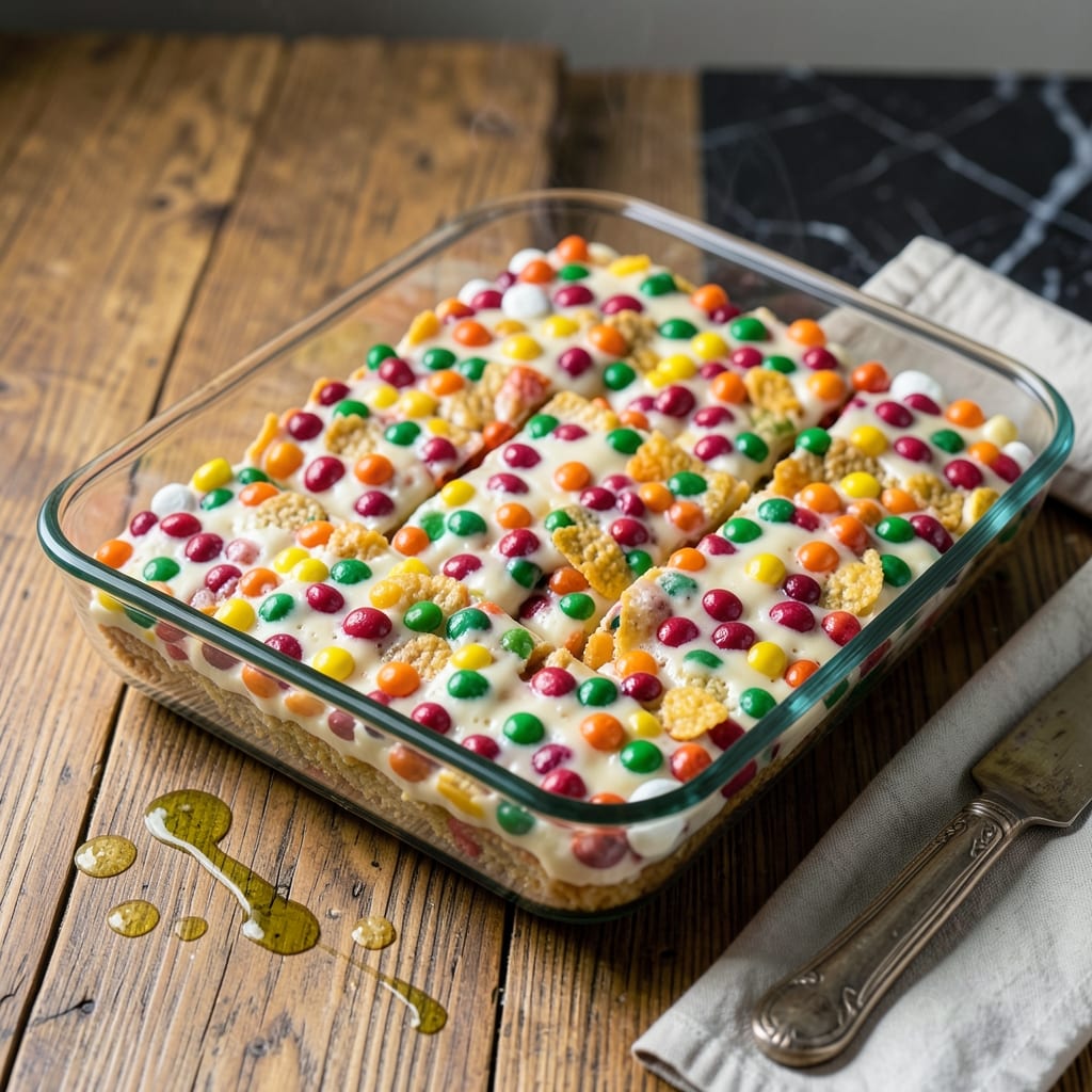 Fruity Pebbles Rice Krispie Bar Recipe: Rainbow Crunch with Marshmallow Magic