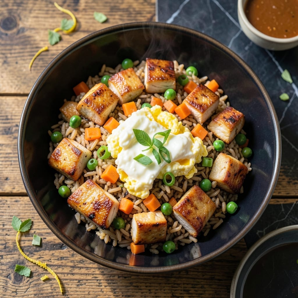 Chicken Fried Brown Rice Recipe: Savory Wok-Tossed Medley with Tender Bites