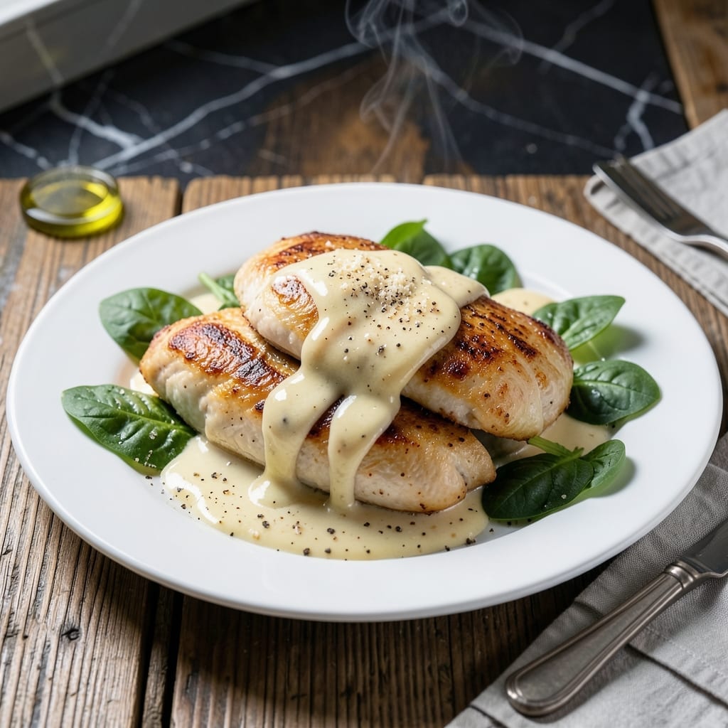 Angel Chicken Recipe: Creamy Parmesan and Spinach Bake