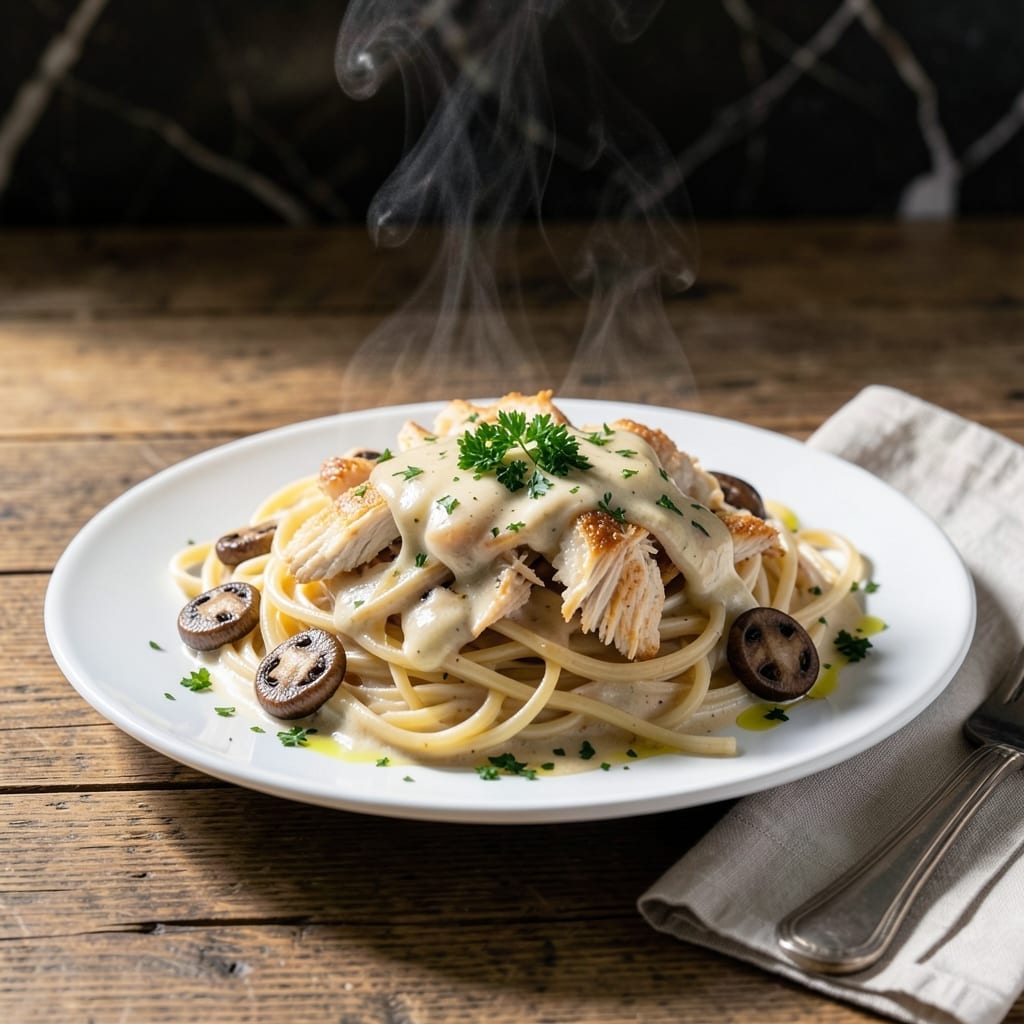 Chicken Tettrazzini Recipe: Creamy Mushroom and Parmesan Pasta