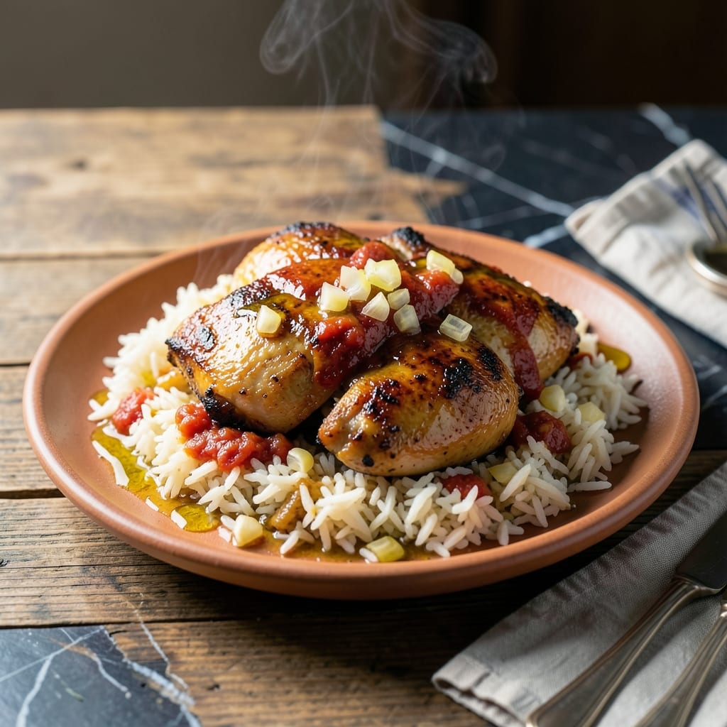 Mexican Chicken Over Rice Recipe: Spiced Tomato and Herb Infusion