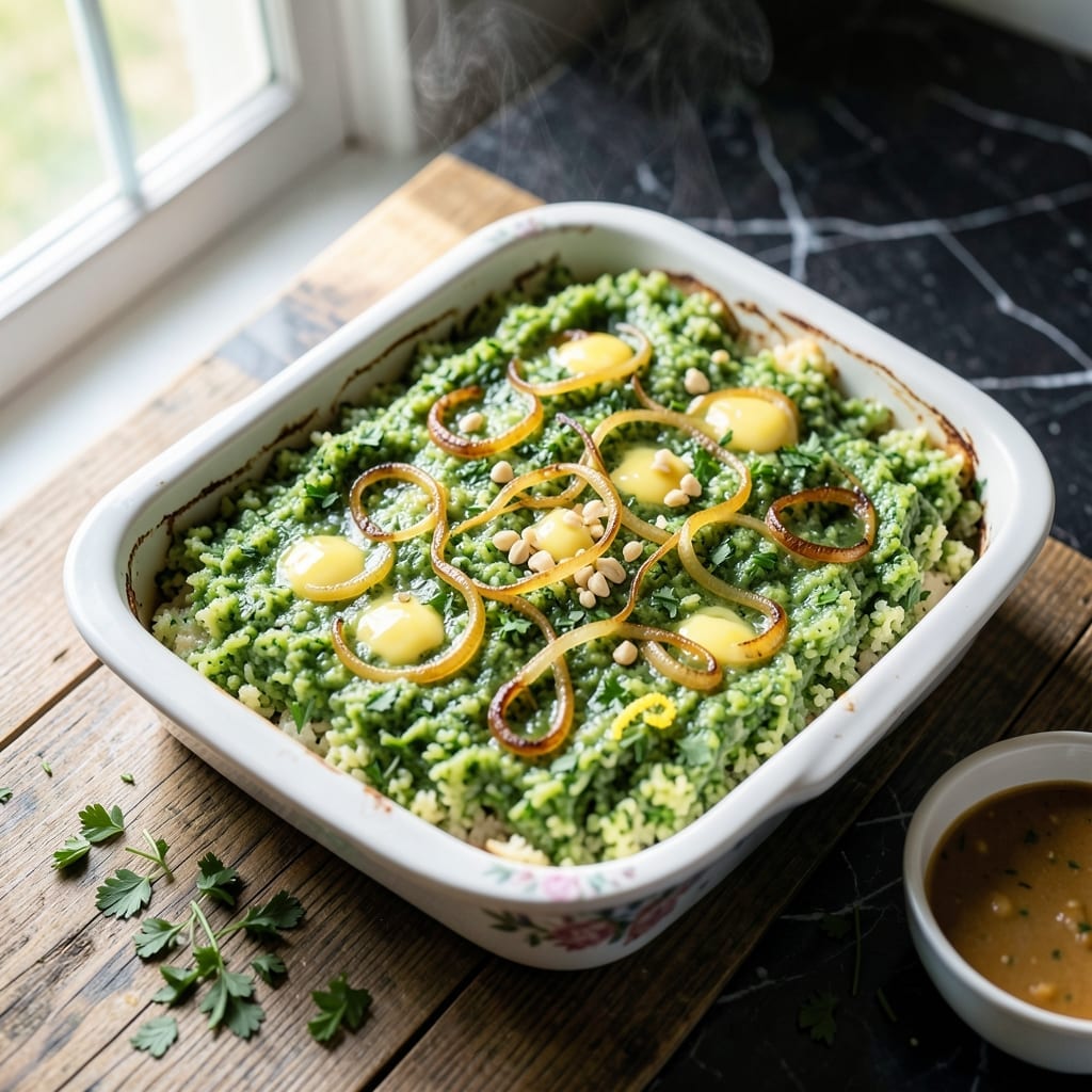 Green Rice Casserole Recipe: Cheesy Baked Comfort with Vibrant Herbs