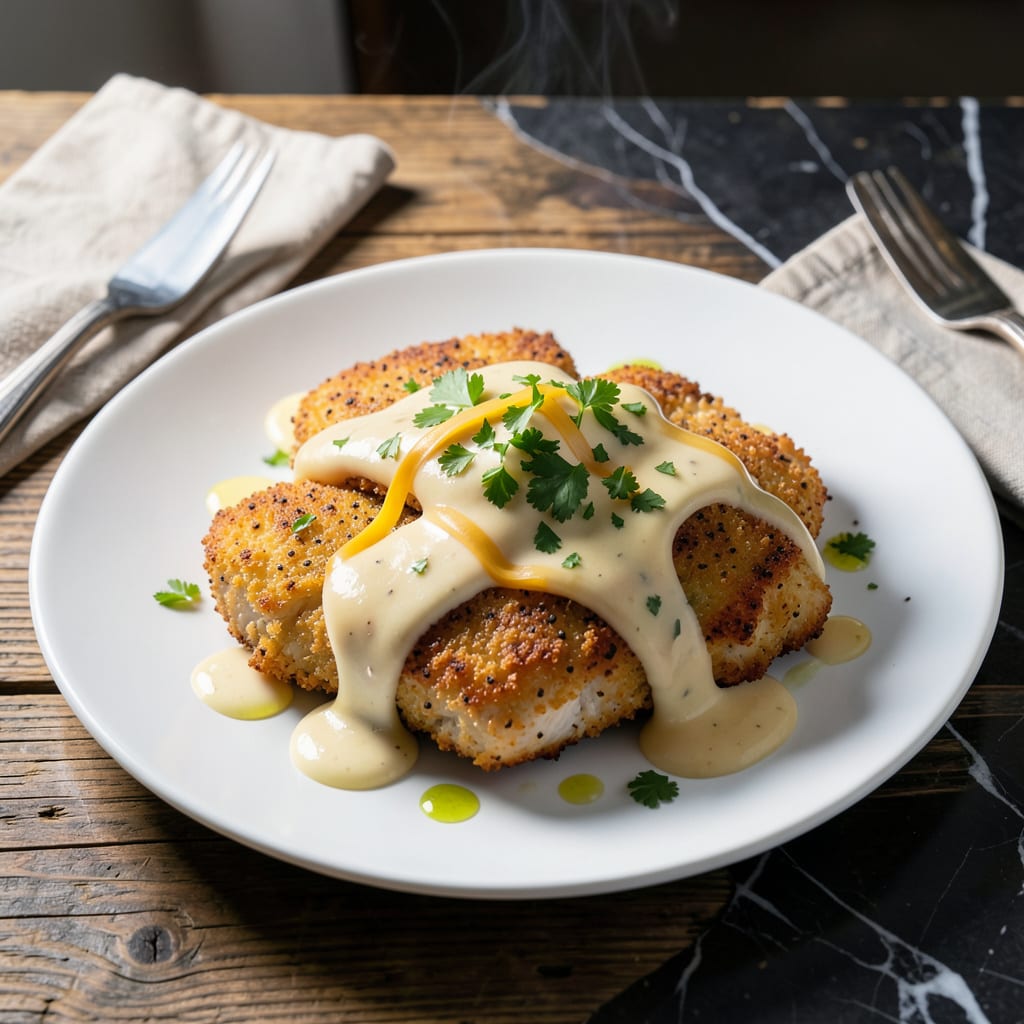 chicken acp recipe with cheese sauce example with annotations