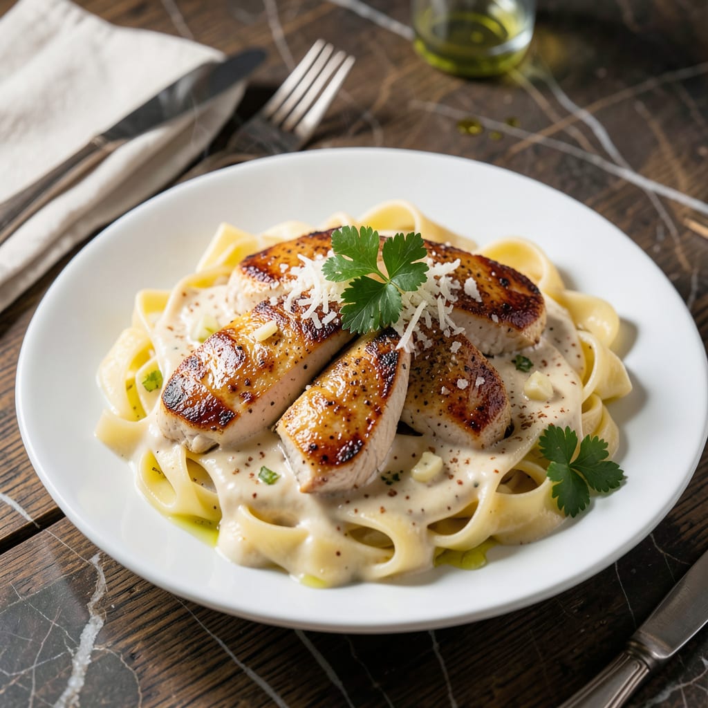 chicken alfredo pasta recipe with canned alfredo sauce detailed visual guide