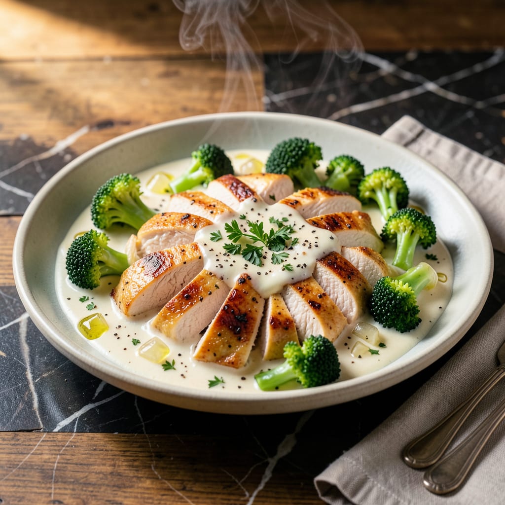 chicken and broccoli white sauce recipe detailed visual guide