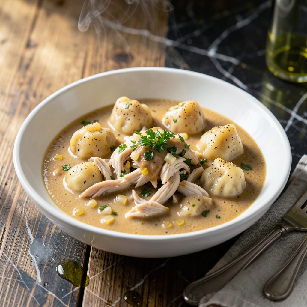 Comprehensive chicken and dumplings sauce recipe visual reference
