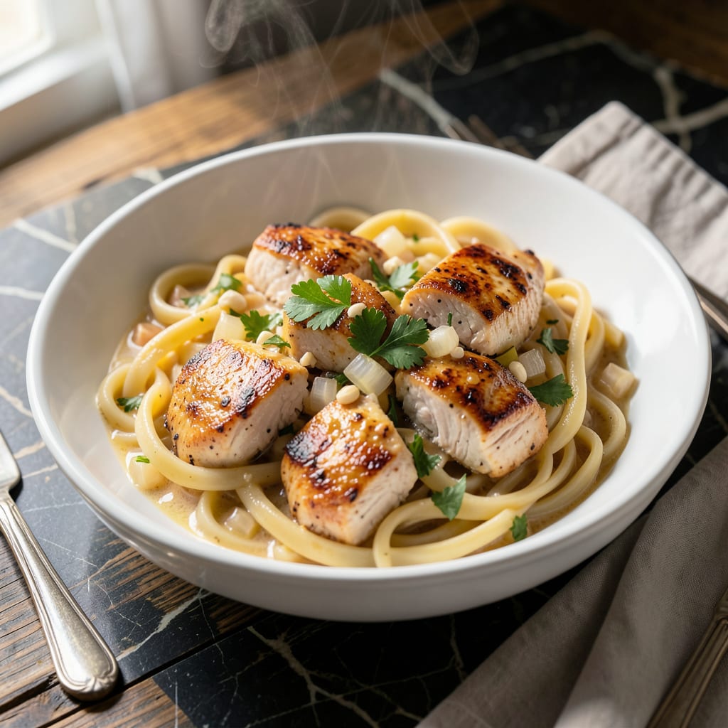 chicken and egg noodle crockpot recipe detailed visual guide