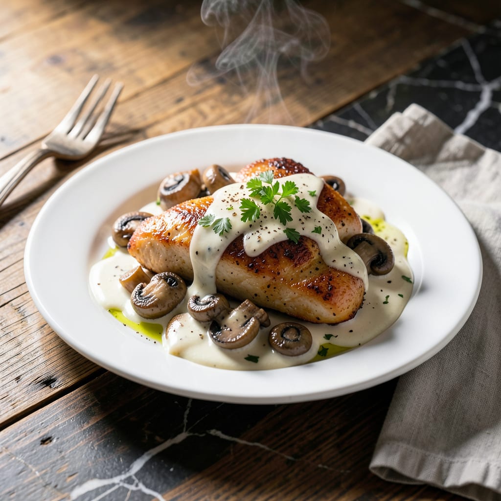 chicken and mushroom in white sauce recipe detailed visual guide