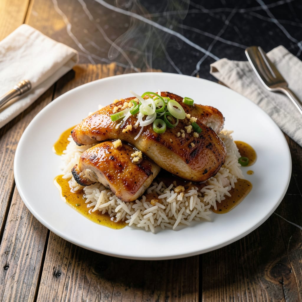 chicken and rice with scallion ginger sauce recipe detailed visual guide