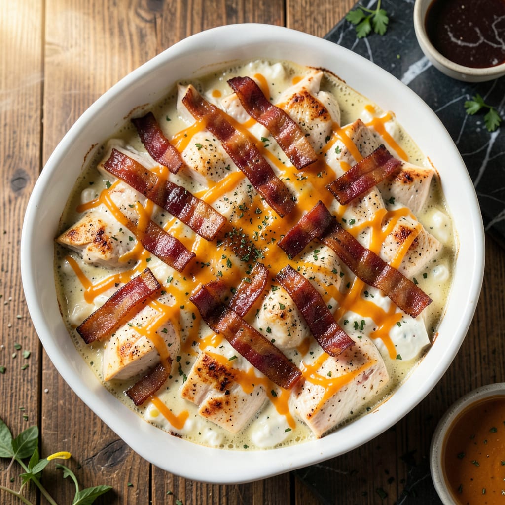 Complete chicken bacon ranch casserole recipe quick easy overview image