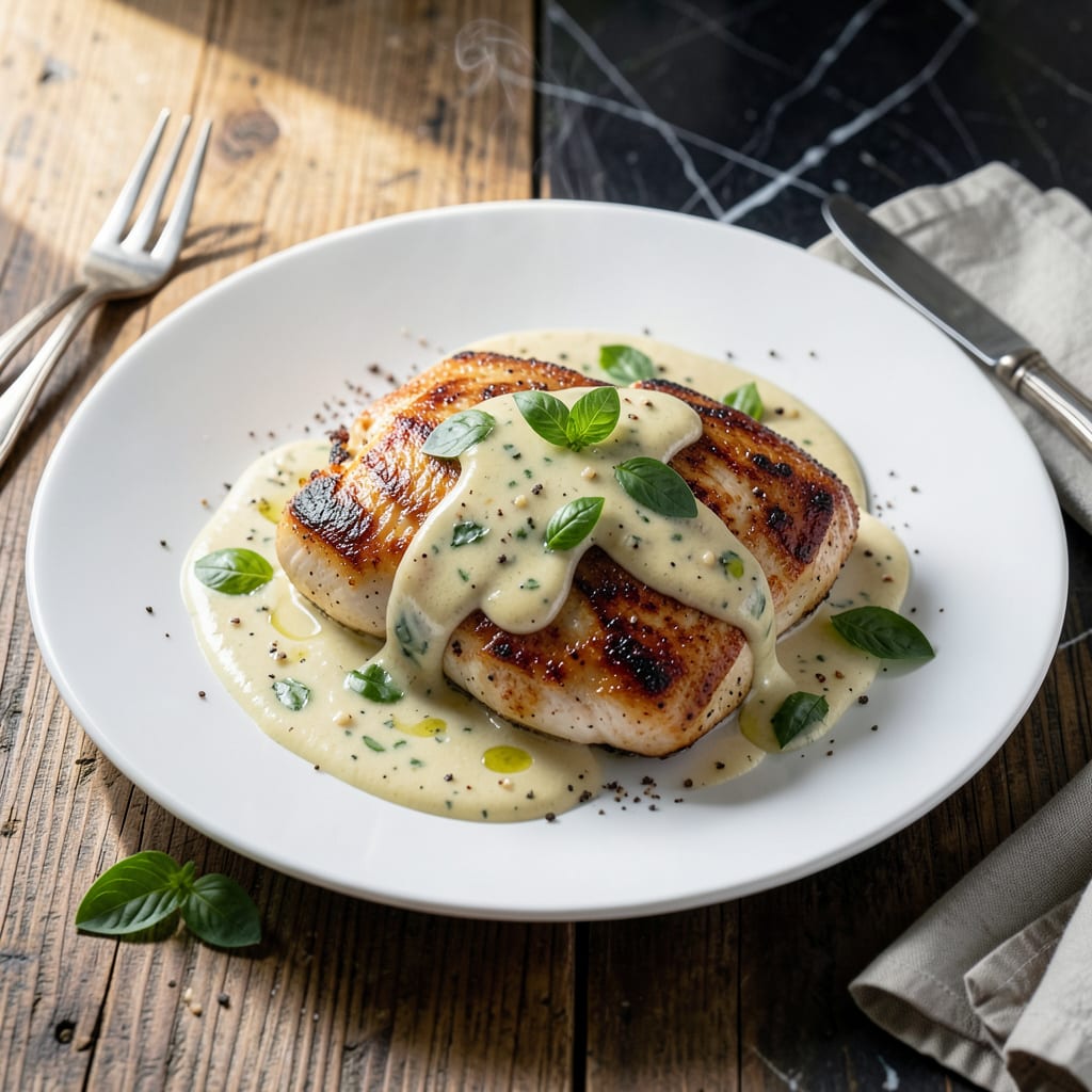 chicken basil sauce recipe detailed visual guide