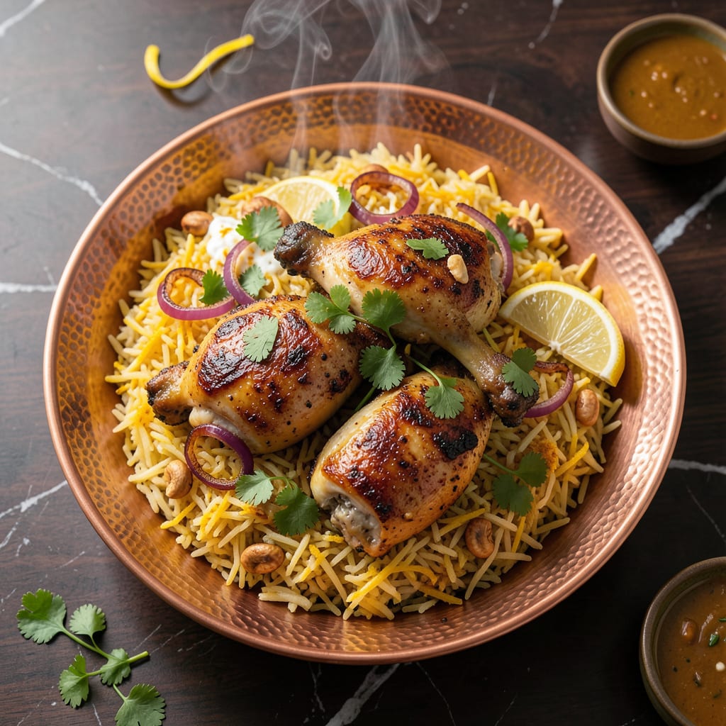 Visual representation of chicken biryani easy recipe video