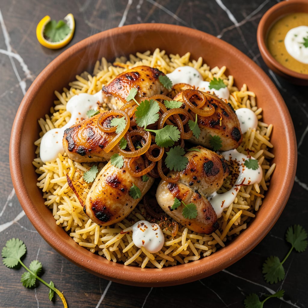 Comprehensive chicken biryani pressure cooker recipe visual reference