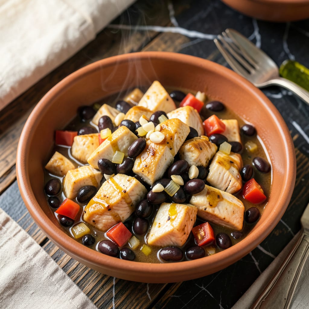 Visual representation of chicken black bean crockpot recipe