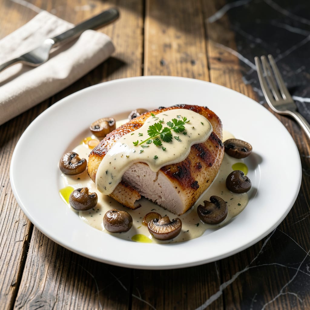 Comprehensive chicken breast mushroom cream sauce recipe visual reference