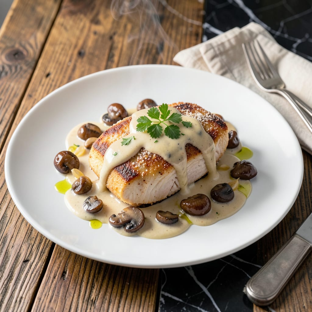 Comprehensive chicken breast with creamy mushroom sauce recipe visual reference
