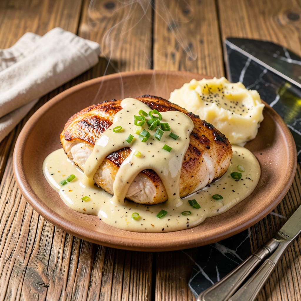 chicken breast with mustard sauce recipe example with annotations