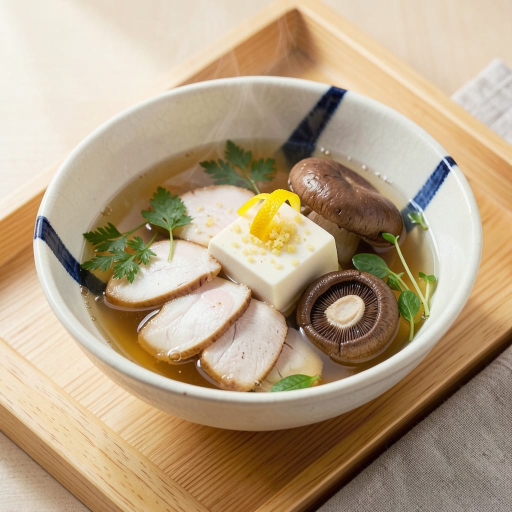 chicken broth japan illustration with key details