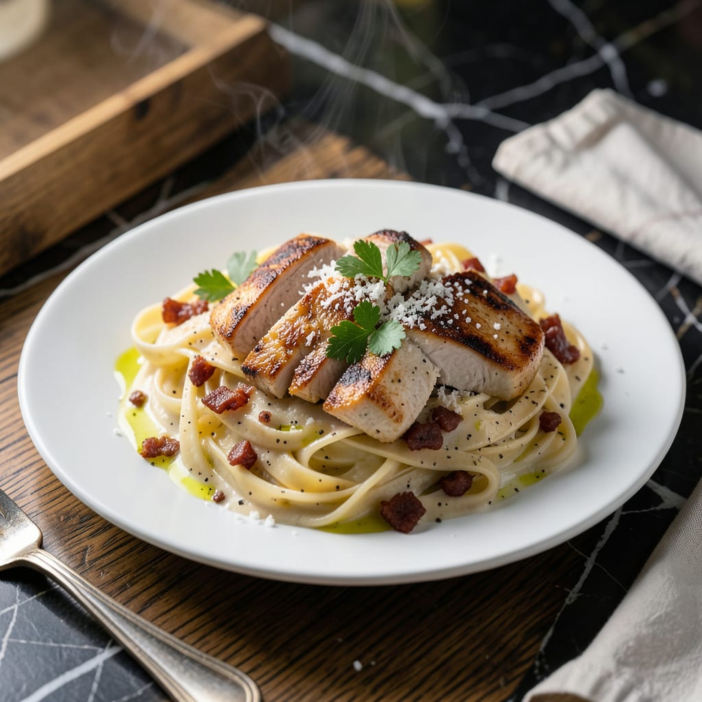 Chicken Carbonara Sauce Recipe With Cream: Silky Roman-Style Indulgence