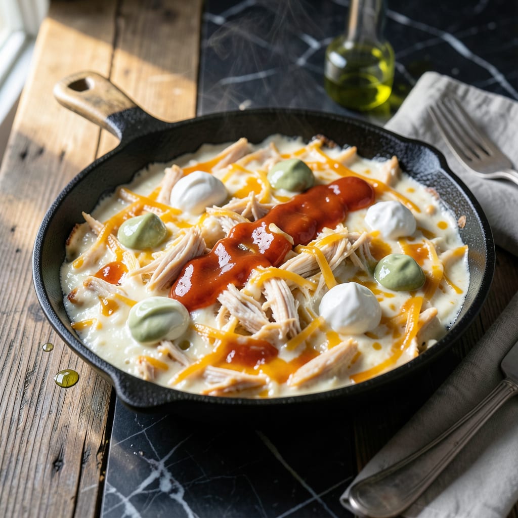 chicken cheese hot sauce dip recipe detailed visual guide
