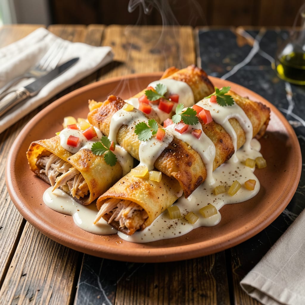 chicken chimichanga recipe with sour cream sauce detailed visual guide
