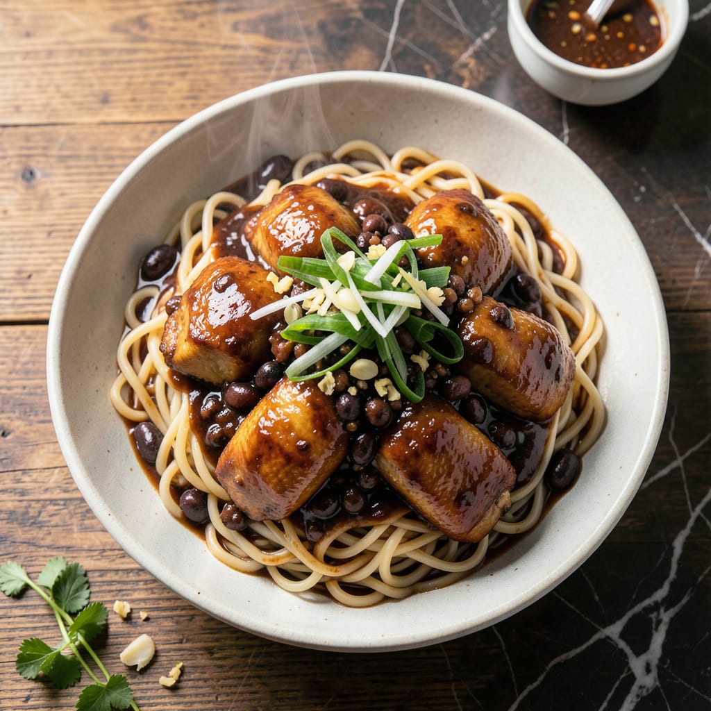 Comprehensive chicken chow fun with black bean sauce recipe visual reference
