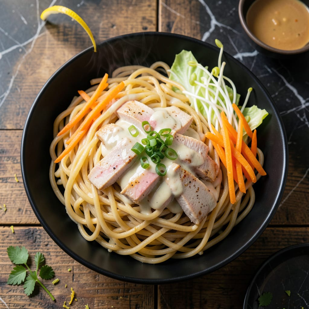 Comprehensive chicken chow mein white sauce recipe visual reference