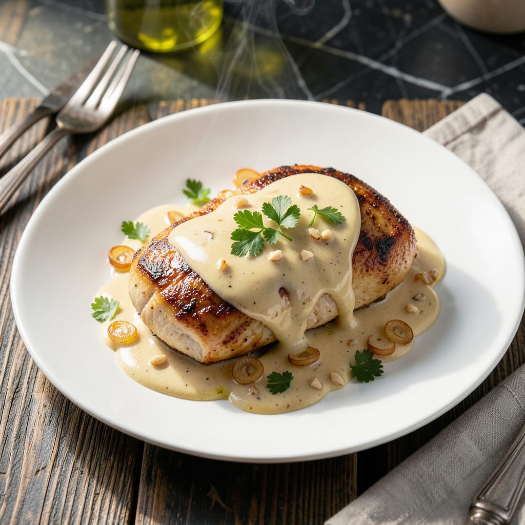 Comprehensive chicken cognac cream sauce recipe visual reference
