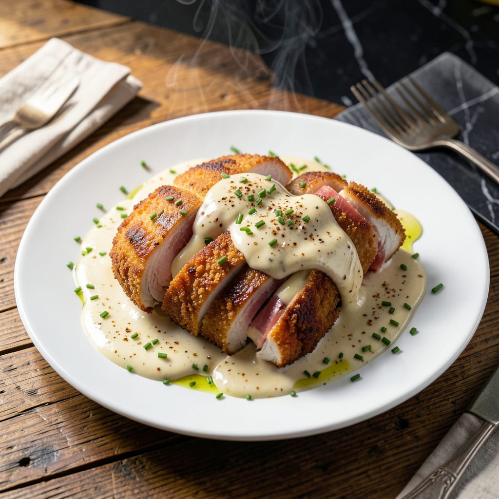 Chicken Cordon Bleu Sauce Recipe Cream Chicken: Velvety Swiss And Dijon Emulsion