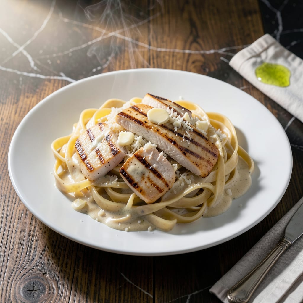 Chicken Cream Sauce Pasta Recipe: Silky Garlic Parmesan Coating example with annotations