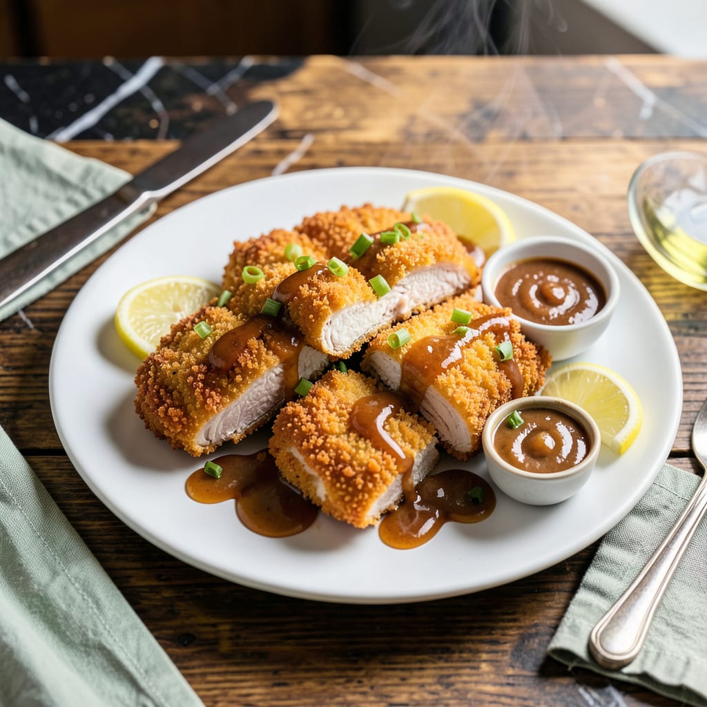 Complete chicken cutlets duck sauce recipe overview image